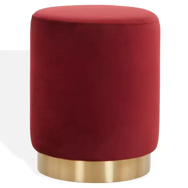 Puf redondo de terciopelo con base de latón, asiento individual — Varios colores