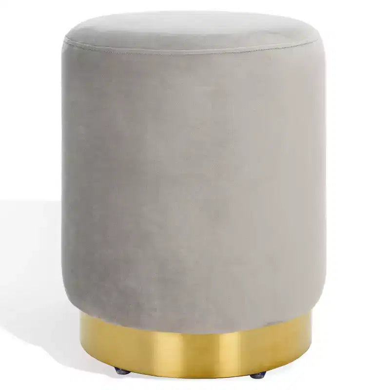 Puf redondo de terciopelo con base de latón, asiento individual — Varios colores