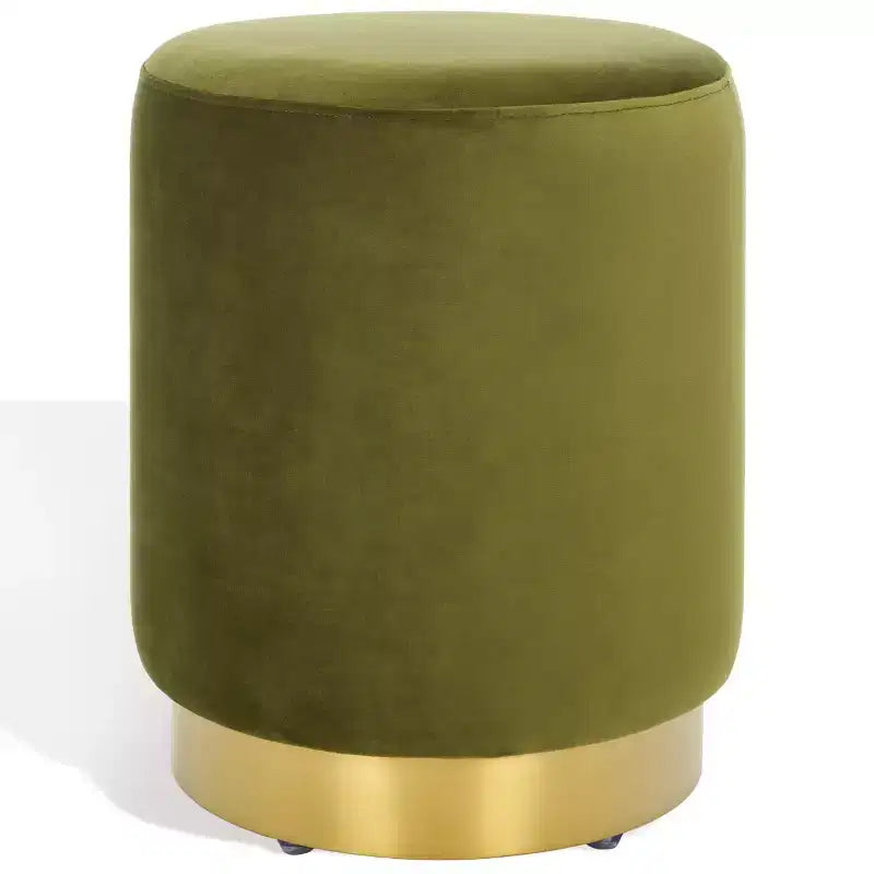 Puf redondo de terciopelo con base de latón, asiento individual — Varios colores