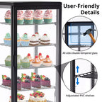 Vitrina refrigerada blanca de 3 niveles para pasteles, 2.4 pies cúbicos, para 1-2 usuarios