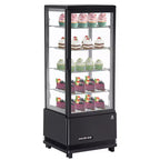 Vitrina refrigerada blanca de 3 niveles para pasteles, 2.4 pies cúbicos, para 1-2 usuarios