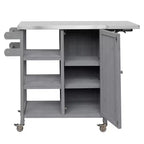 Isla de Cocina Plegable de Exterior con Almacenamiento Marrón/Gris/Natural – 1 Persona