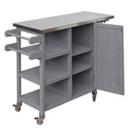 Isla de Cocina Plegable de Exterior con Almacenamiento Marrón/Gris/Natural – 1 Persona