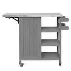 Isla de Cocina Plegable de Exterior con Almacenamiento Marrón/Gris/Natural – 1 Persona