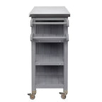 Isla de Cocina Plegable de Exterior con Almacenamiento Marrón/Gris/Natural – 1 Persona