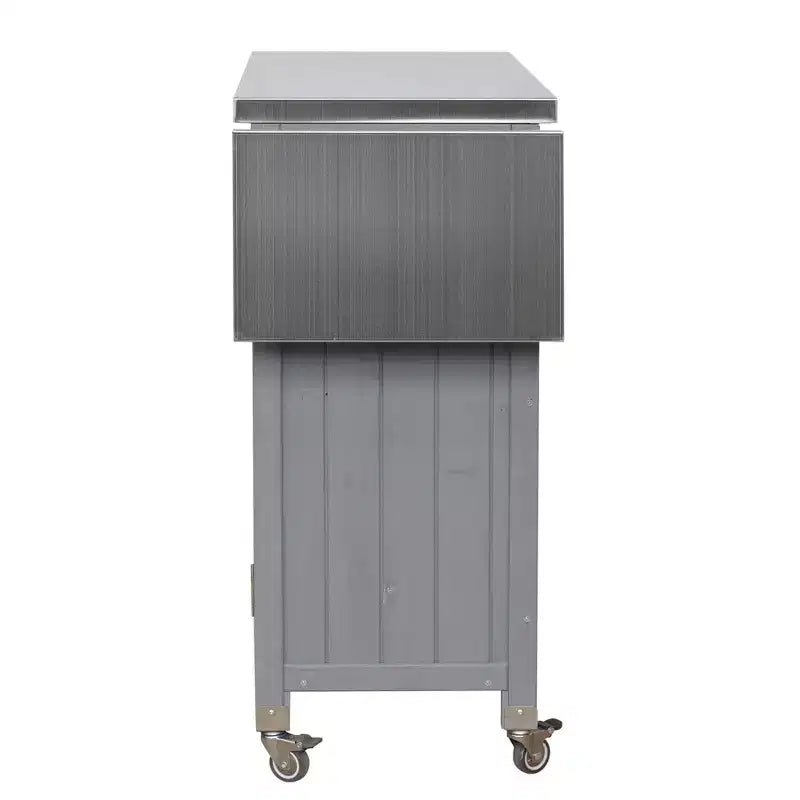 Isla de Cocina Plegable de Exterior con Almacenamiento Marrón/Gris/Natural – 1 Persona