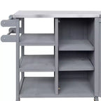 Isla de Cocina Plegable de Exterior con Almacenamiento Marrón/Gris/Natural – 1 Persona