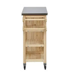 Isla de Cocina Plegable de Exterior con Almacenamiento Marrón/Gris/Natural – 1 Persona