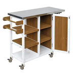 Isla de Cocina Plegable de Exterior con Almacenamiento Marrón/Gris/Natural – 1 Persona