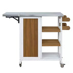 Isla de Cocina Plegable de Exterior con Almacenamiento Marrón/Gris/Natural – 1 Persona