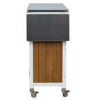 Isla de Cocina Plegable de Exterior con Almacenamiento Marrón/Gris/Natural – 1 Persona
