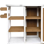Isla de Cocina Plegable de Exterior con Almacenamiento Marrón/Gris/Natural – 1 Persona