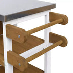 Isla de Cocina Plegable de Exterior con Almacenamiento Marrón/Gris/Natural – 1 Persona