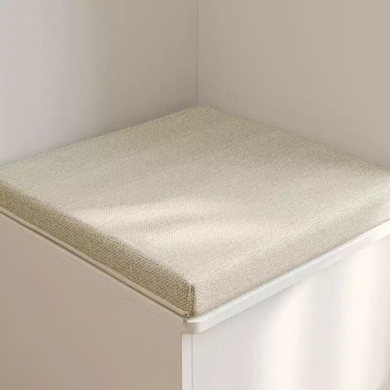 Mueble Esquinero Blanco con Puertas de Vidrio Estriado, 2 Cajones y Banco con Tapa Abatible – 1 Persona