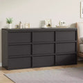 9 Drawer Dresser for Bedroom, 59 Wide 9 Chest of Drawer with Handle-free Design, Modern Dresser Organizer Closet for Living Room Nursery