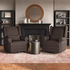 Sillón Giratorio Reclinable Color Beige / Marrón / Gris Claro, 1 Asiento