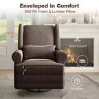 Sillón Giratorio Reclinable Color Beige / Marrón / Gris Claro, 1 Asiento