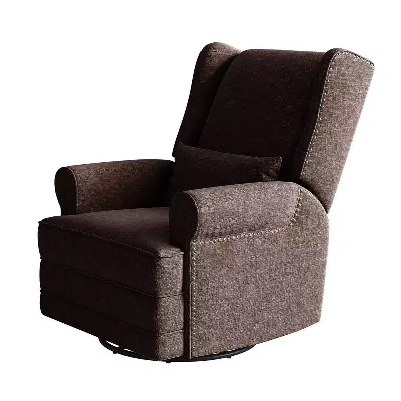 Sillón Giratorio Reclinable Color Beige / Marrón / Gris Claro, 1 Asiento