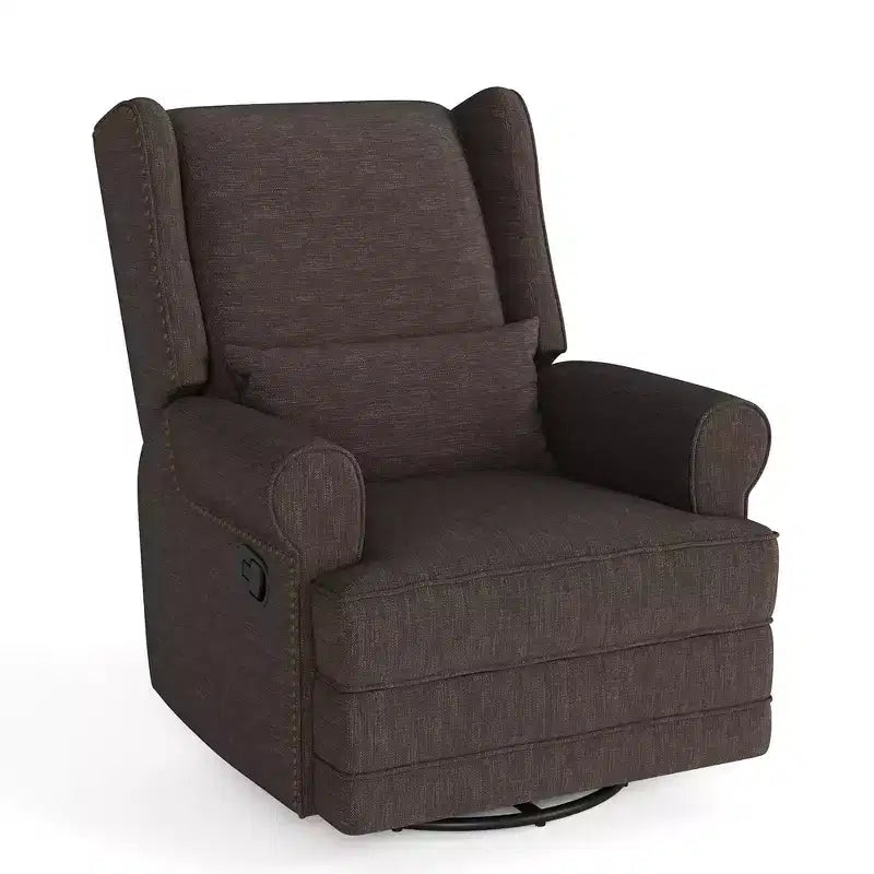 Sillón Giratorio Reclinable Color Beige / Marrón / Gris Claro, 1 Asiento