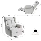 Sillón Giratorio Reclinable Color Beige / Marrón / Gris Claro, 1 Asiento