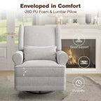 Sillón Giratorio Reclinable Color Beige / Marrón / Gris Claro, 1 Asiento