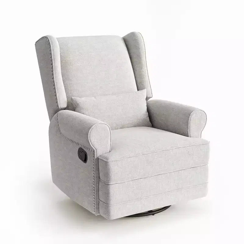Sillón Giratorio Reclinable Color Beige / Marrón / Gris Claro, 1 Asiento