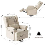 Sillón Giratorio Reclinable Color Beige / Marrón / Gris Claro, 1 Asiento