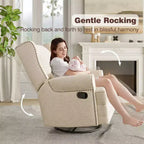 Sillón Giratorio Reclinable Color Beige / Marrón / Gris Claro, 1 Asiento