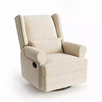Sillón Giratorio Reclinable Color Beige / Marrón / Gris Claro, 1 Asiento
