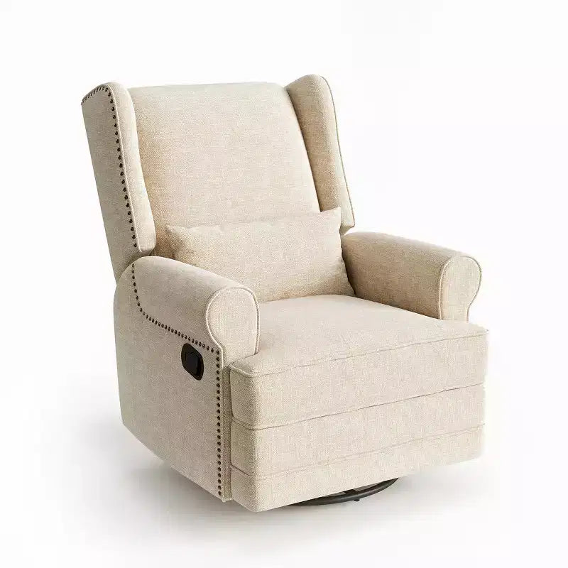 Sillón Giratorio Reclinable Color Beige / Marrón / Gris Claro, 1 Asiento