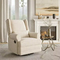 Swivel Rocker Recliner Chair with Ottoman Footrest, Glider Rocking Chair with Lumbar Support, Upholstered Nursery Chair for Bedroom Living Room
