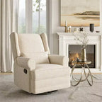 Swivel Rocker Recliner Chair with Ottoman Footrest, Glider Rocking Chair with Lumbar Support, Upholstered Nursery Chair for Bedroom Living Room