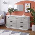 GDFStudio Linton 7-Drawer Modern Dual-Tone Bedroom Dresser with Handles