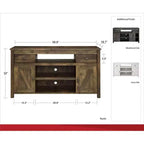 Mueble de TV con puerta corrediza de granero marrón para televisores de hasta 60 pulgadas