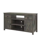 Mueble de TV con puerta corrediza de granero marrón para televisores de hasta 60 pulgadas