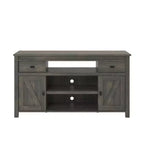 Mueble de TV con puerta corrediza de granero marrón para televisores de hasta 60 pulgadas