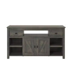Mueble de TV con puerta corrediza de granero marrón para televisores de hasta 60 pulgadas