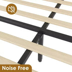 Cama de plataforma bohemia de ratán natural con 2 cajones, tamaño Full, para 2 personas