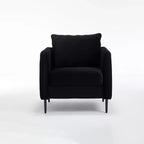 Sillón de terciopelo verde con brazos y patas metálicas – 1 asiento
