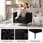 Sillón de terciopelo verde con brazos y patas metálicas – 1 asiento