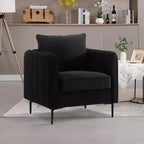 Sillón de terciopelo verde con brazos y patas metálicas – 1 asiento