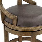 Taburete giratorio de altura de encimera, gris humo, piel sintética, 1 asiento
