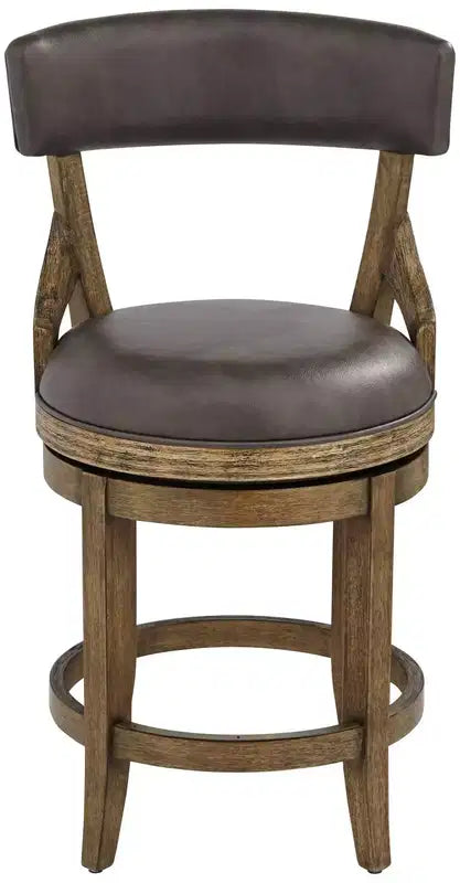 Taburete giratorio de altura de encimera, gris humo, piel sintética, 1 asiento