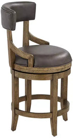 Taburete giratorio de altura de encimera, gris humo, piel sintética, 1 asiento