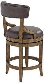 Taburete giratorio de altura de encimera, gris humo, piel sintética, 1 asiento