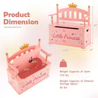 Banco de almacenamiento infantil Pink Crown – Asiento individual