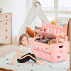 Banco de almacenamiento infantil Pink Crown – Asiento individual