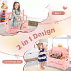 Banco de almacenamiento infantil Pink Crown – Asiento individual