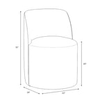 Silla de comedor sin brazos de terciopelo negro/perla/blanco/oliva/cacao, asientos para 1