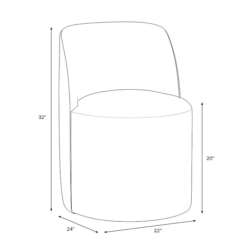 Silla de comedor sin brazos de terciopelo negro/perla/blanco/oliva/cacao, asientos para 1
